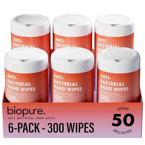 بيوبيور مناديل مبللة لليدين مضادة للبكتيريا معطرة برائحة الفانيليا دريم | مناديل مضادة للبكتيريا بالصبار وفيتامين هـ | علبة مناديل مبللة مقاس 5 × 7 بوصة | خالٍ من البارابين أو الكبريتات أو الفثالات، يقتل 99% من الجراثيم، 50 قيراط in Kuwait