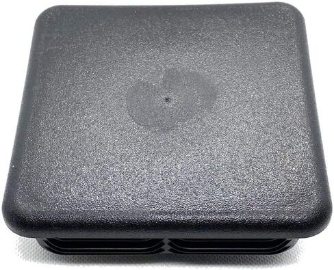 6" Square Flat Top Cap 3-10 Ga (Grip Range 5.48" to 5.73") Made in USA by Caplugs Black in Saudi Arabia