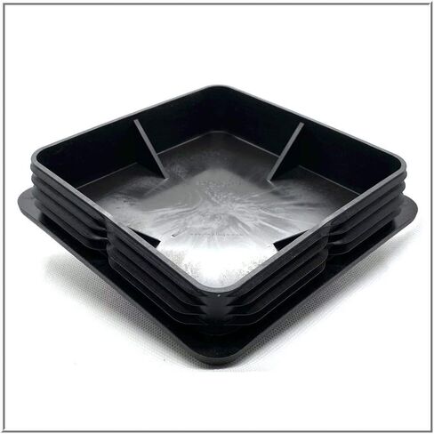 6" Square Flat Top Cap 3-10 Ga (Grip Range 5.48" to 5.73") Made in USA by Caplugs Black in Saudi Arabia