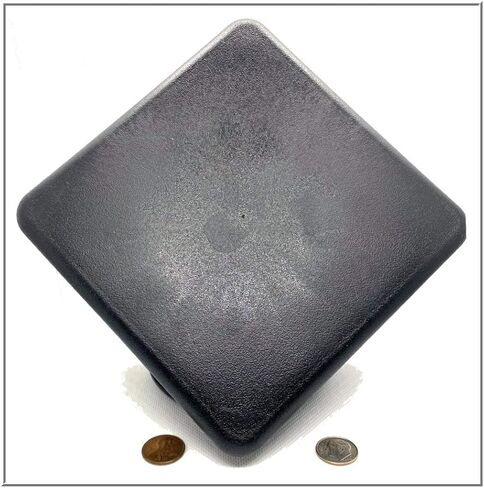 6" Square Flat Top Cap 3-10 Ga (Grip Range 5.48" to 5.73") Made in USA by Caplugs Black in Saudi Arabia