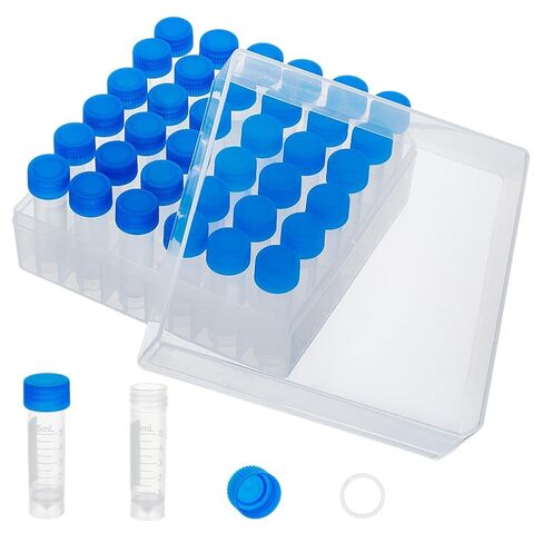 OLYCRAFT 36Pcs 5 ml Plastic Small Vials with Screw Caps Plastic Graduated Vial Tube Sample Tubes Graduated Plastic Cryovial Storage Container Tubes with Plastic Storage Box for Laboratory in Saudi Arabia