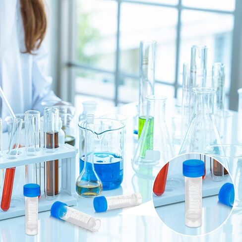 OLYCRAFT 36Pcs 5 ml Plastic Small Vials with Screw Caps Plastic Graduated Vial Tube Sample Tubes Graduated Plastic Cryovial Storage Container Tubes with Plastic Storage Box for Laboratory in Saudi Arabia