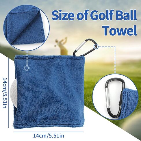 3 قطع منشفة كرة الجولف، منشفة جيب صغيرة مع مشبك على شكل حرف D، تجفيف سريع، سهلة التنظيف، محمولة، حقيبة تنظيف كرة الجولف، إكسسوارات خارجية للرجال والنساء in Kuwait