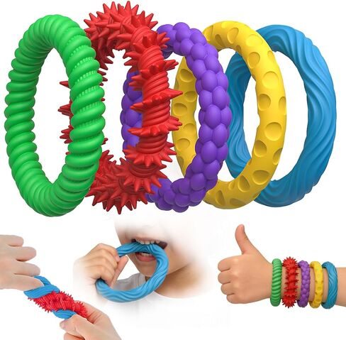 Sensory Fidget Toys for Kids – 8 Pack Elastic Silicone Worry Stones for Autism, Toddlers & Anxiety Relief – Vibrant Colors, Quiet & Safe Sensory Tools for Home, School & Travel in Kuwait