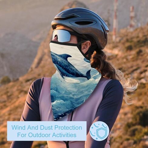 4 Pieces Cooling Neck Gaiter Face Cover for Sun Protection Whale Face Mask Reflective for Men Women Fishing Cycling Hiking in Saudi Arabia