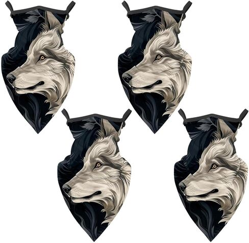 4 Pack Wolf Neck Gaiter, Cooling Breathable Face Mask UV Protection Scarf Hiking Bandana for Men/Women in Saudi Arabia