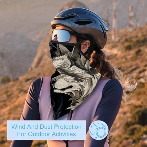 4 Pack Wolf Neck Gaiter, Cooling Breathable Face Mask UV Protection Scarf Hiking Bandana for Men/Women in Saudi Arabia