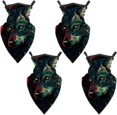 4 عبوات من قناع الرقبة الذئب، قناع وجه مسامي للتبريد وحماية من الأشعة فوق البنفسجية، وشاح للمشي لمسافات طويلة للرجال والنساء in Kuwait