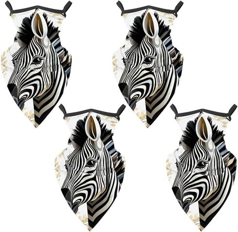 4 Pieces Summer UV Protection Cooling Neck Gaiter Face Clothing Neck Gaiter Mask Scarf Sunscreen Breathable Bandana, Zebra in Kuwait