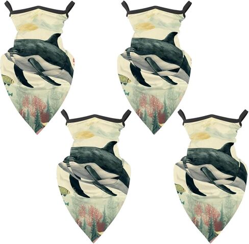 4 قطع غطاء وجه برقبة الحوت للحماية من أشعة الشمس بعامل حماية من أشعة الشمس 50+ قناع وجه للأشعة فوق البنفسجية عاكس للرجال والنساء لصيد الأسماك وركوب الدراجات والمشي لمسافات طويلة in Kuwait