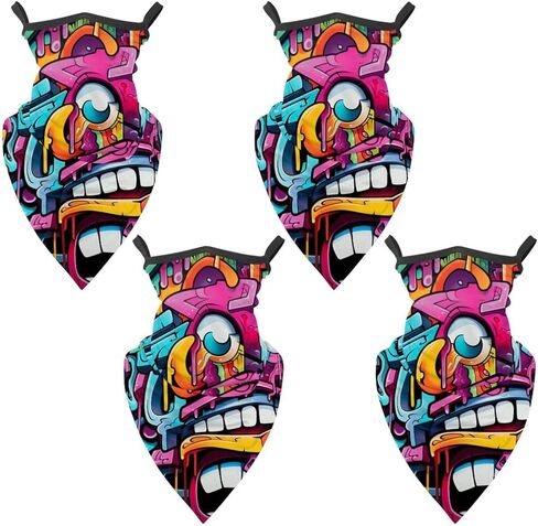 4 Pack Doodle Fishing Neck Gaiter - UV Face Mask Sun Protection for Men & Women in Kuwait