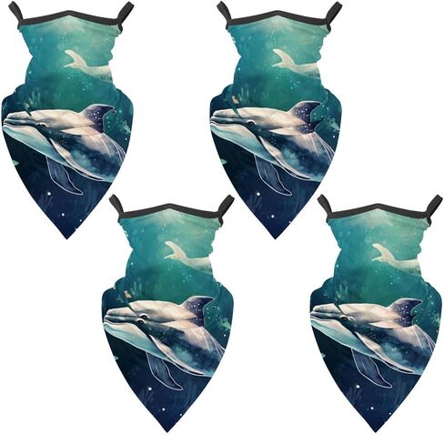 4 قطع من وشاح غطاء الوجه برقبة الحوت، مقاوم للشمس والرياح للتزلج وصيد الأسماك والمشي لمسافات طويلة وركوب الدراجات in Kuwait