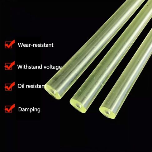 Polyurethane PU Hollow Rods, High Elasticity Shock Absorption Bar, 500mm Length, Dia 16-100mm with 6/8/10mm Aperture, Translucent(50 * 8 * 500MM) in Saudi Arabia