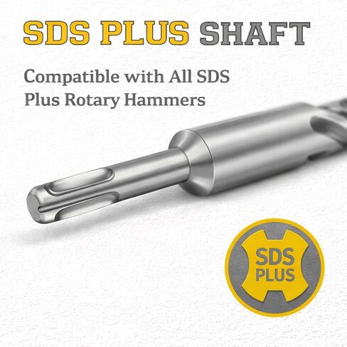 لقمة ثقب البناء SDS Plus مقاس 1 بوصة للخرسانة والطوب (طول 12 بوصة - درجة صناعية) تناسب جميع المطارق الدوارة SDS - رأس كربيد للأسمنت والحجر والكتل والمزيد in Kuwait