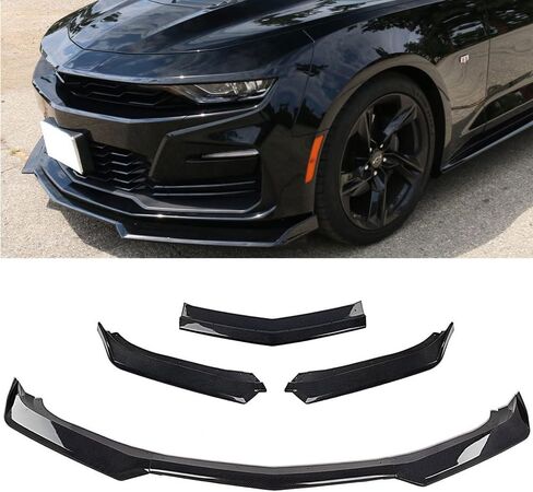 الناشر الخلفي لـ Camaro SS LT LS 2016-2024 PP الوفير الخلفي الناشر الفاصل الشفاه الصدف المفسد مجموعة حماية الجسم السفلى متوافقة مع Chevy Camaro Coupe & Convertible Model (أسود لامع) in Kuwait