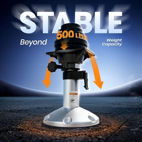 Boat Seat Pedestal Mount Base, 13-18 Inch Adjustable & Locking, Marine Grade Aluminum for Fishing Bass Pontoon Boats in Kuwait