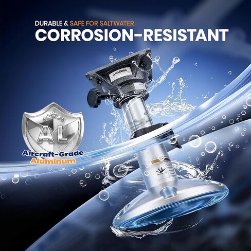 Boat Seat Pedestal Mount Base, 13-18 Inch Adjustable & Locking, Marine Grade Aluminum for Fishing Bass Pontoon Boats in Kuwait