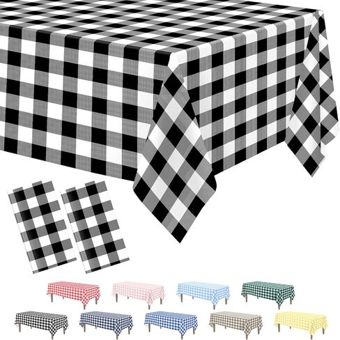 Kopokita 2 حزمة مفرش المائدة القماش القطني الأحمر، 54 × 108 بوصة مفارش المائدة الحمراء والبيضاء متقلب البلاستيك الجدول القماش المتاح أغطية المائدة نزهة لطاولة مستطيلة in Kuwait