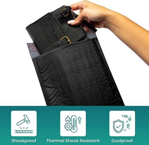 Levex - #0000 4" x 6" [1000 Pack] Black Poly Bubble Mailers, Padded Envelope Mailers, Packing Envelope & Mailing Bags for Shipping in Kuwait