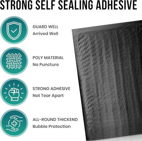 Levex - #0000 4" x 6" [1000 Pack] Black Poly Bubble Mailers, Padded Envelope Mailers, Packing Envelope & Mailing Bags for Shipping in Kuwait