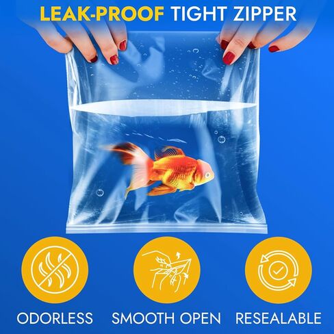 أكياس كبيرة بقفل بسحاب من البوليستر مقاس 30.48 سم × 38.1 سم، بسُمك 8 مل، عبوة من 5 أكياس شفافة قابلة للإغلاق مع متانة إضافية، مقاومة للماء وشديدة التحمل in Kuwait