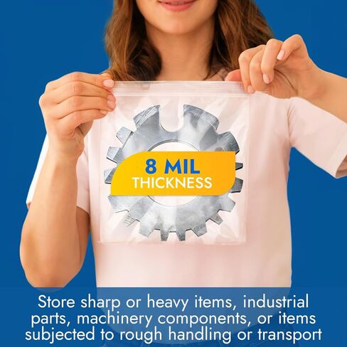 أكياس كبيرة بقفل بسحاب من البوليستر مقاس 30.48 سم × 38.1 سم، بسُمك 8 مل، عبوة من 5 أكياس شفافة قابلة للإغلاق مع متانة إضافية، مقاومة للماء وشديدة التحمل in Kuwait