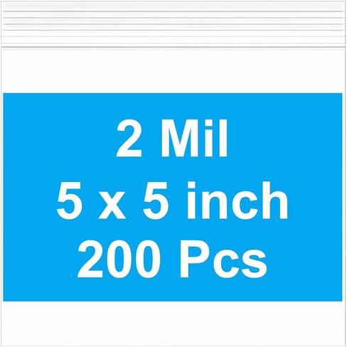 200pcs 5 x 5 inch Small Plastic Bags, 2 mil Thick, Zip Bag, Mini Clear Jewelry Bags, Baggies with Resealable Zip Bag for Small Business, Daily Vitamin, Jewelry, Candy in Saudi Arabia