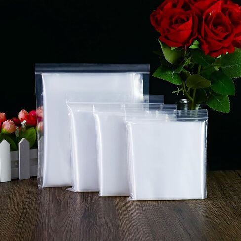 20PCS 7.09" x 7.09" Plastic Resealable Zip Bags, 2.4 Mil Thick Clear Storage Bags, Square Reclosable Poly Bags with Zip Lock for Pills Hardware Jewelry Storage Packaging in Saudi Arabia