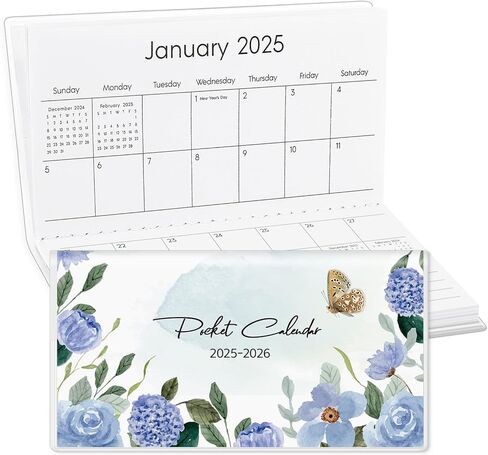 Pocket Calendar 2024, Small Pocket Planner 2024-2025 for Purse - 3.5"×6.5" - From March 2024- December 2025, Daily Monthly PVC Agenda for Planning in Kuwait