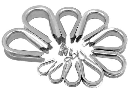 M3-M32 1-50pcs Electric Galvanized Steel Wire Rope Thimble Sleeve Rigging Hardware Heart Ring, Triangular(M6 45pc) in Saudi Arabia