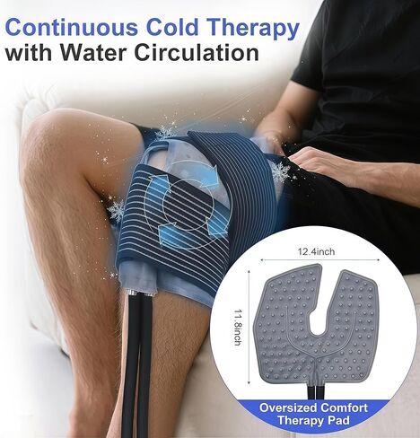 Ice Machine for Knee After Surgery, Portable Cold Therapy Machine with Timer, Silent Pump, Pain Relief System, Comfort Pad for Knees Waist Elbows Hip and Ankle, Dad Gifts & Mom Gifts, Blue in Kuwait