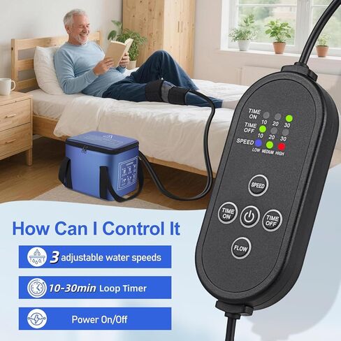 Ice Machine for Knee After Surgery, Portable Cold Therapy Machine with Timer, Silent Pump, Pain Relief System, Comfort Pad for Knees Waist Elbows Hip and Ankle, Dad Gifts & Mom Gifts, Blue in Kuwait