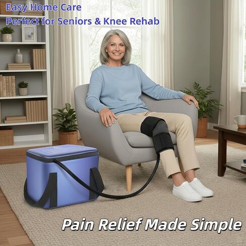 Ice Machine for Knee After Surgery, Portable Cold Therapy Machine with Timer, Silent Pump, Pain Relief System, Comfort Pad for Knees Waist Elbows Hip and Ankle, Dad Gifts & Mom Gifts, Blue in Kuwait