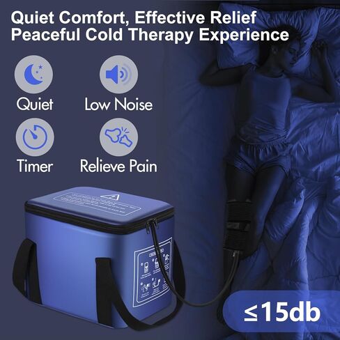 Ice Machine for Knee After Surgery, Portable Cold Therapy Machine with Timer, Silent Pump, Pain Relief System, Comfort Pad for Knees Waist Elbows Hip and Ankle, Dad Gifts & Mom Gifts, Blue in Kuwait