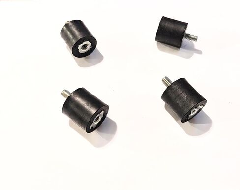 Pack of 4 Rubber Vibration Isolator Mounts - 1" Diameter x 1" Height, 1/4"-20 Thread x 1/2" Length Stud, Female thrededon Opposite Side - Vibration Dampening in Kuwait