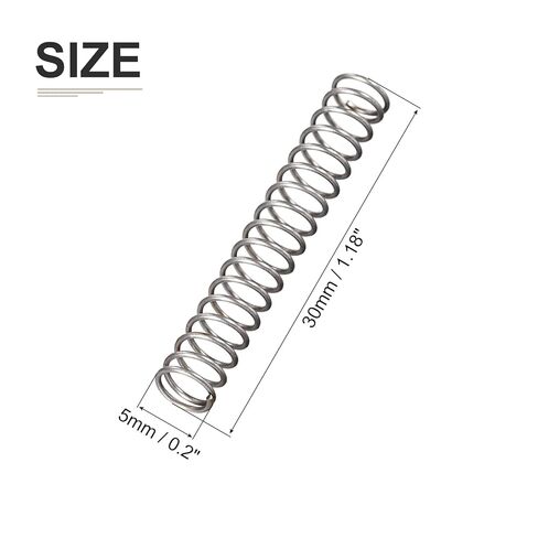 DTGN 0.5x5x30mm (DxODxL) زنبرك ضغط - 30 عبوة - جيد للآلات - زنبرك تمديد فولاذي - رمادي in Saudi Arabia