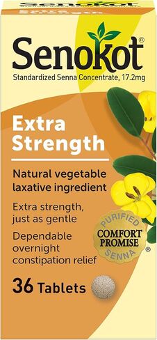 Senokot Extra Strength Natural Vegetable Laxative for Gentle Overnight Relief Occasional Constipation, 72 Count in Saudi Arabia