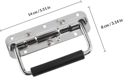 Totority 2 قطعة حافظة طيران قابلة للطي زنبركية مقابض مطلية بالكروم 140x80x43 مللي متر أداة ومقابض حافظة أدوات للمعدات الصناعية in Saudi Arabia