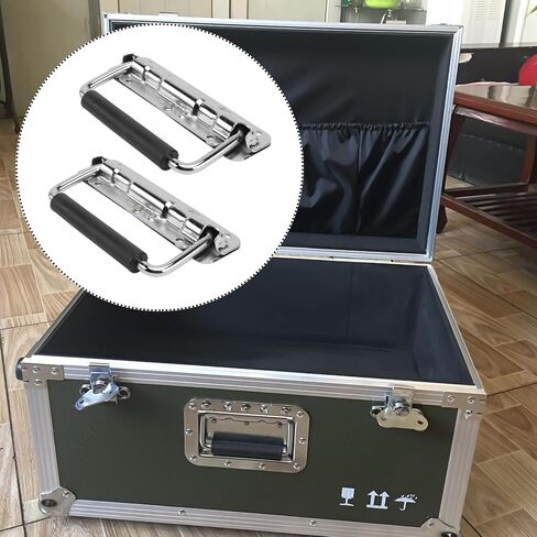 Totority 2 قطعة حافظة طيران قابلة للطي زنبركية مقابض مطلية بالكروم 140x80x43 مللي متر أداة ومقابض حافظة أدوات للمعدات الصناعية in Saudi Arabia