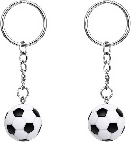 2Pcs Mini Cute Soccer Keychain, Football Keychain Backpacks Charm Keychains Hanging Bag Key Ring, Sport Small Pendant Gifts for Men Women Boys Girls Football Fan in Saudi Arabia