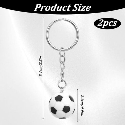 2Pcs Mini Cute Soccer Keychain, Football Keychain Backpacks Charm Keychains Hanging Bag Key Ring, Sport Small Pendant Gifts for Men Women Boys Girls Football Fan in Saudi Arabia