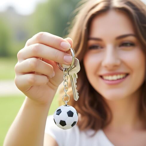2Pcs Mini Cute Soccer Keychain, Football Keychain Backpacks Charm Keychains Hanging Bag Key Ring, Sport Small Pendant Gifts for Men Women Boys Girls Football Fan in Saudi Arabia