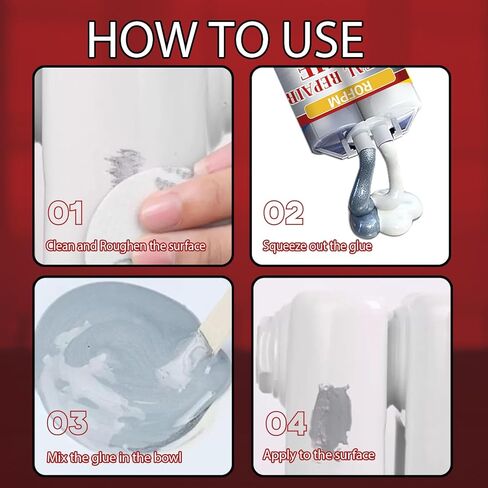 Metal Repair Glue Heavy Duty, Weld Epoxy Adhesive Extra Strong Heat Resistant Glue Fast Curing for Metal Casting, Aluminum, Wood, Plastic, DIY Project (50ml*2) in Kuwait