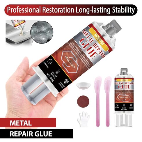 Metal Repair Glue Heavy Duty, Weld Epoxy Adhesive Extra Strong Heat Resistant Glue Fast Curing for Metal Casting, Aluminum, Wood, Plastic, DIY Project (50ml*2) in Kuwait