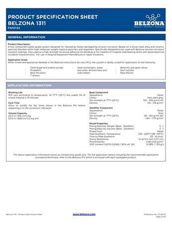 Belzona 1311 طقم سيراميك R-Metal 2 كجم لإصلاح المعادن، مركب من راتنجات الإيبوكسي، حماية لاصقة هيكلية ضد التآكل، والتآكل، والمقاومة الكيميائية، وعلاج درجة حرارة الغرفة بدون مذيبات in Kuwait