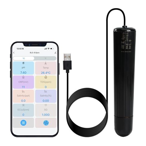 Smart Water Quality Monitor, 7-in-1 pH | Temperature | TDS | EC | Salinity | S.G & ORP WiFi Water Quality Tester Probe, EC pH Monitor for Hydroponics, Aquarium, 24/7 Real-Time Monitoring in Saudi Arabia