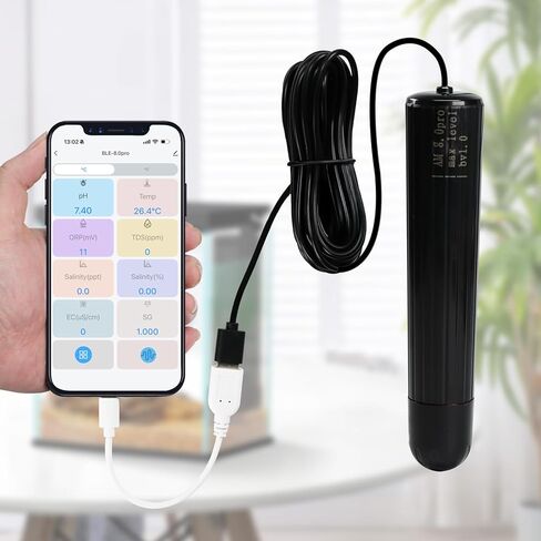 Smart Water Quality Monitor, 7-in-1 pH | Temperature | TDS | EC | Salinity | S.G & ORP WiFi Water Quality Tester Probe, EC pH Monitor for Hydroponics, Aquarium, 24/7 Real-Time Monitoring in Saudi Arabia