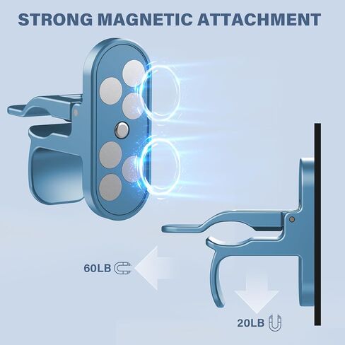 حامل مغناطيسي بيد واحدة لعربة الجولف، حامل بمشبك عالمي مع وسادات معدنية لاصقة تناسب 70 حلقة، ملحق من سبائك الزنك اللامعة أو عربات الجولف، القوارب ونوادي الجولف، هدية عيد الأب، أزرق in Kuwait