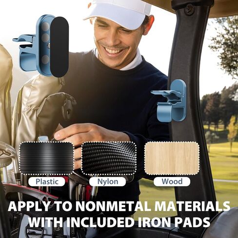 حامل مغناطيسي بيد واحدة لعربة الجولف، حامل بمشبك عالمي مع وسادات معدنية لاصقة تناسب 70 حلقة، ملحق من سبائك الزنك اللامعة أو عربات الجولف، القوارب ونوادي الجولف، هدية عيد الأب، أزرق in Kuwait