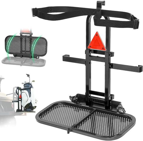 Foldable Golf Cart Rear Seat Bag Holder Fits 4 Seater Golf Cart Bag Holder Compatible with EZGO/Club Car/Yamaha Works for Rear Armrests Up to 8" & 24.5" Wide Equipped with Stainless Steel Buckles in Kuwait